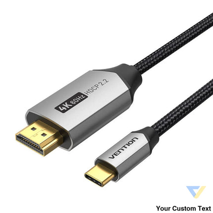 USB C do HDMI 2.0 cable Vention CRBBH 2m 4K 60Hz (black) Video cables