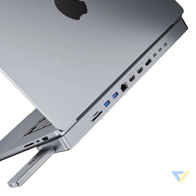 USB C docking station / Hub for MacBook Pro 13’’ / 14’’ INVZI MagHub 12in2 with SSD tray (gray) Hubs