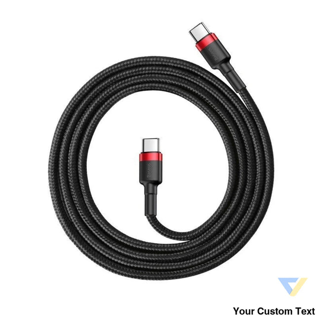 USB C PD Baseus Cable Cafule PD 2.0 QC 3.0 60W 1m (black and red) USB C to USB C