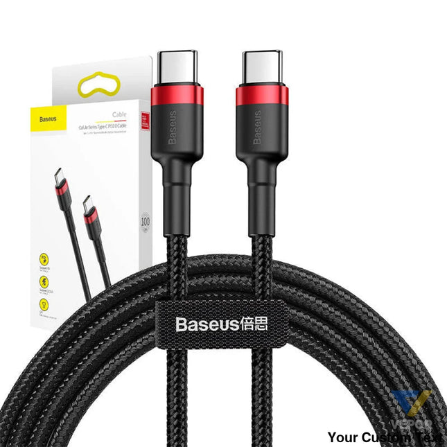 USB C PD Baseus Cable Cafule PD 2.0 QC 3.0 60W 1m (black and red) USB C to USB C