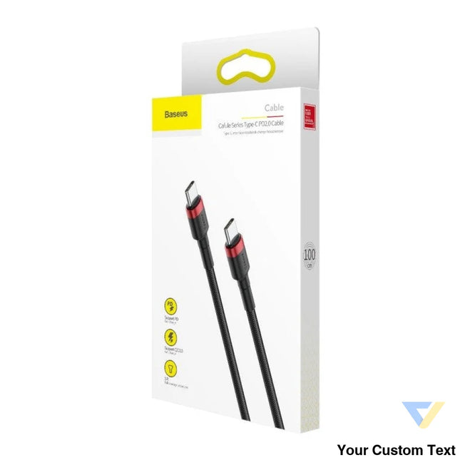 USB C PD Baseus Cable Cafule PD 2.0 QC 3.0 60W 1m (black and red) USB C to USB C