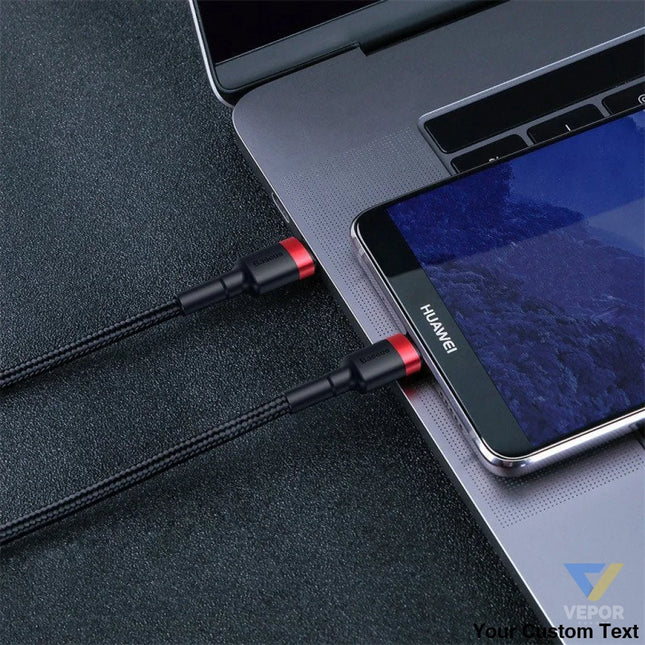 USB C PD Baseus Cable Cafule PD 2.0 QC 3.0 60W 1m (black and red) USB C to USB C