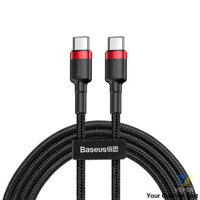 USB C PD Baseus Cable Cafule PD 2.0 QC 3.0 60W 1m (black and red) USB C to USB C