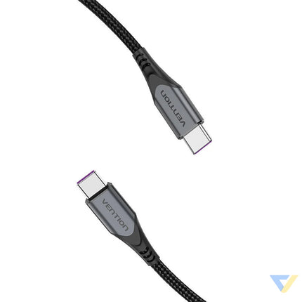 USB C to USB C 100W Vention TAHHD 5A 0.5m USB 3.1 Gen2 4K cable (gray) USB C to USB C