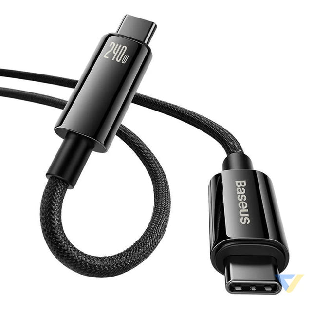 USB C to USB C cable Baseus Tungsten Gold 240W 1m (black) USB C to USB C