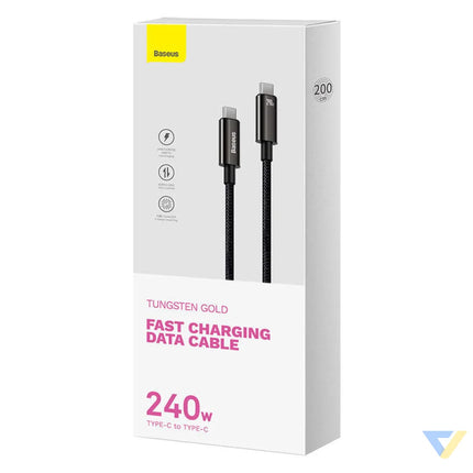 USB C to USB C cable Baseus Tungsten Gold 240W 2 m (black) USB C to USB C