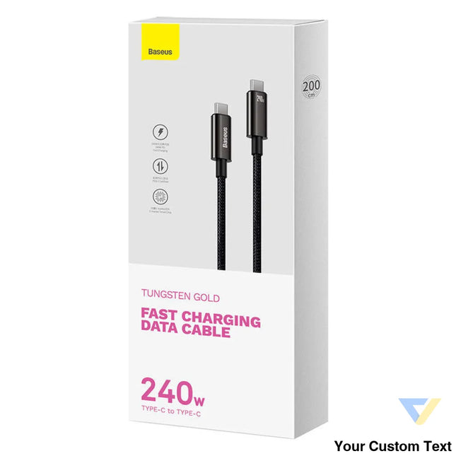 USB C to USB C cable Baseus Tungsten Gold 240W 2 m (black) USB C to USB C