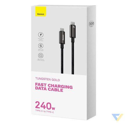 USB C to USB C cable Baseus Tungsten Gold 240W 3m (black) USB C to USB C