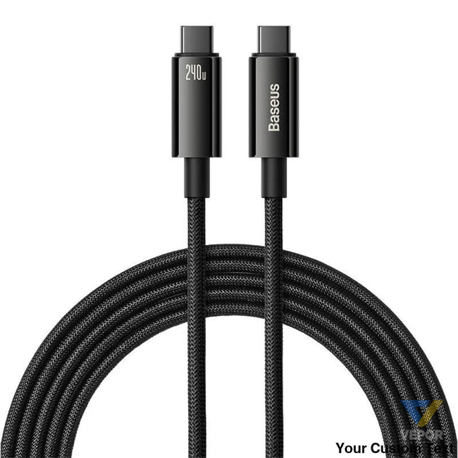 USB C to USB C cable Baseus Tungsten Gold 240W 3m (black) USB C to USB C