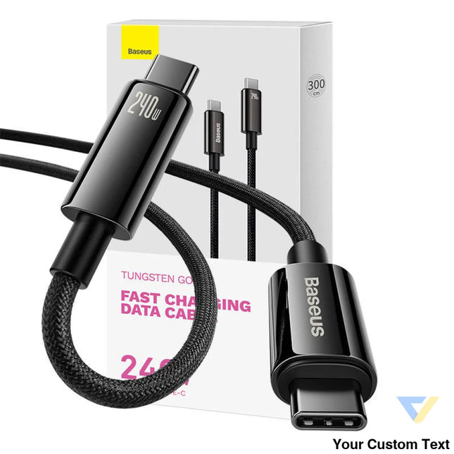 USB C to USB C cable Baseus Tungsten Gold 240W 3m (black) USB C to USB C