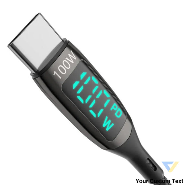 USB C to USB C cable BlitzWolf BW TC23 with display 100W 0.9m (black) USB C to USB C