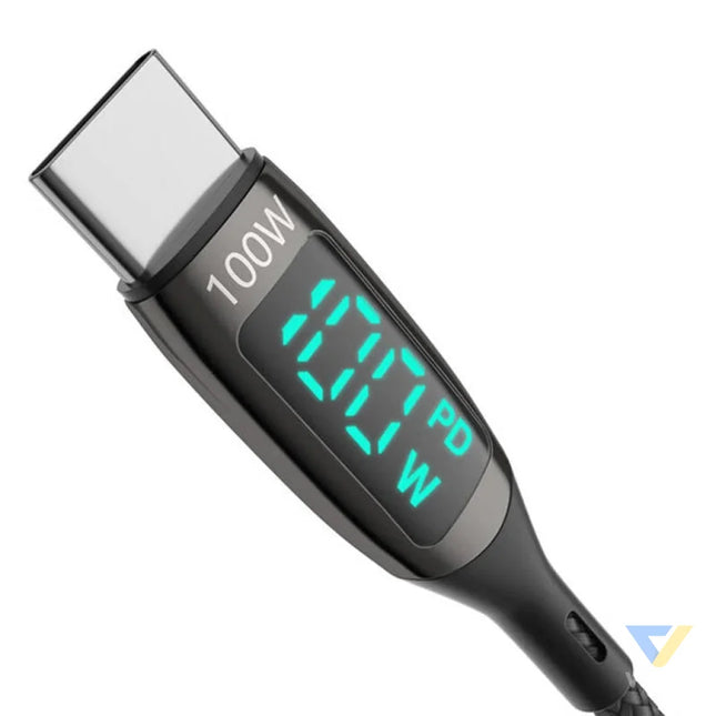 USB C to USB C cable BlitzWolf BW TC23 with display 100W 1.8m (black) USB C to USB C