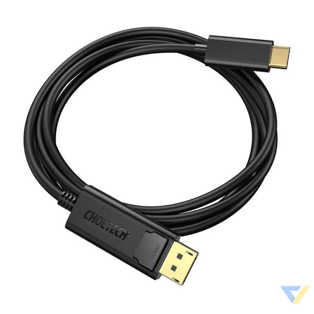 USB C to Display Port cable Choetech XCP 1801BK unidirectional 4K 1.8m (black) Video cables