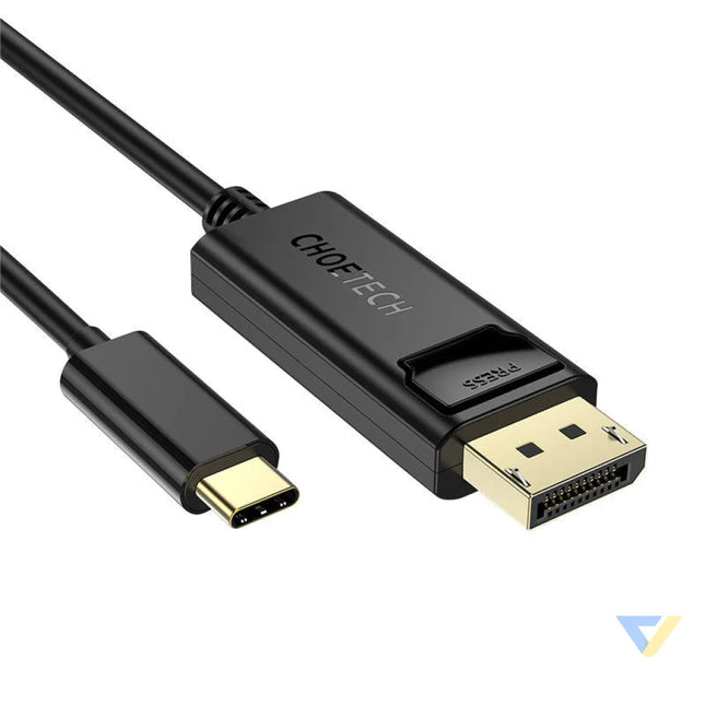 USB C to Display Port cable Choetech XCP 1801BK unidirectional 4K 1.8m (black) Video cables