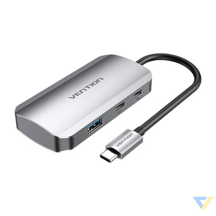 USB C to USB C Docking Station 3x USB3.0 PD 0.15m Vention TNDHB gray Docking stations