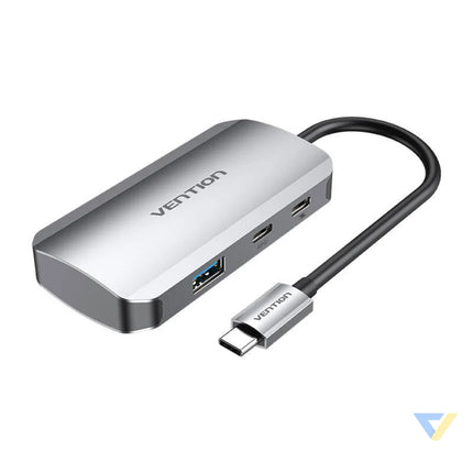 USB C to USB C Docking Station 3x USB3.0 PD 0.15m Vention TNDHB gray Docking stations