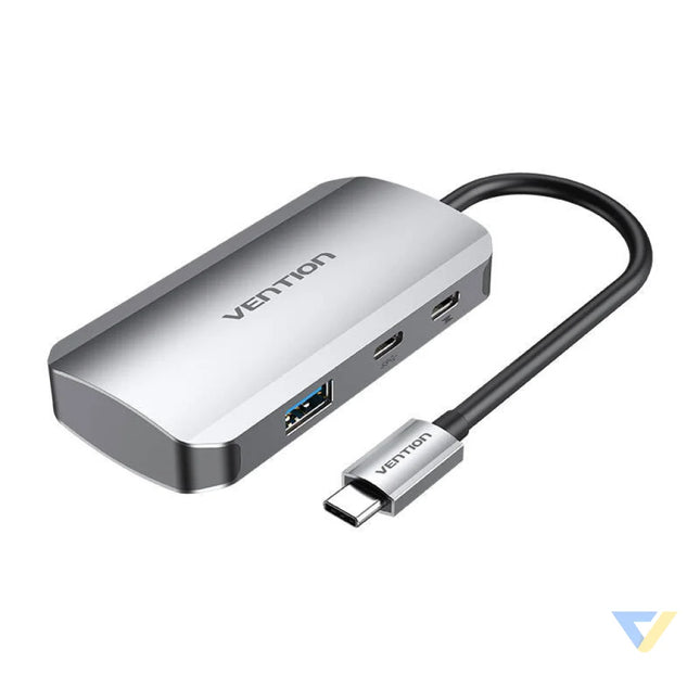 USB C to USB C Docking Station 3x USB3.0 PD 0.15m Vention TNDHB gray Docking stations
