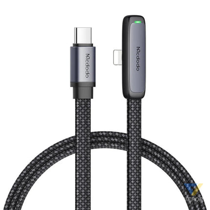 USB C to lightning angle cable Mcdodo CA 3351,1.8m (black) USB C to Lightning