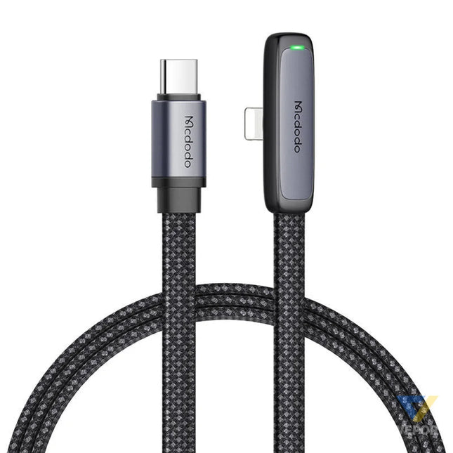 USB C to lightning angle cable Mcdodo CA 3351,1.8m (black) USB C to Lightning