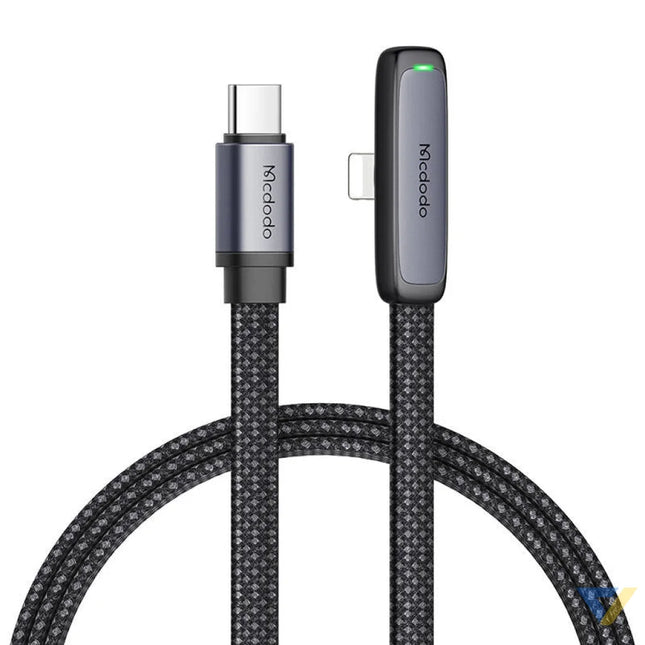 USB C to lightning angle cable Mcdodo CA 3351,1.8m (black) USB C to Lightning