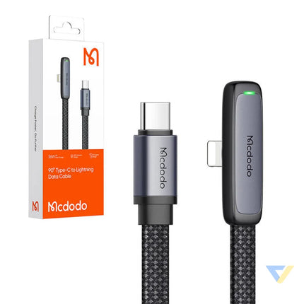 USB C to lightning angle cable Mcdodo CA 3351,1.8m (black) USB C to Lightning