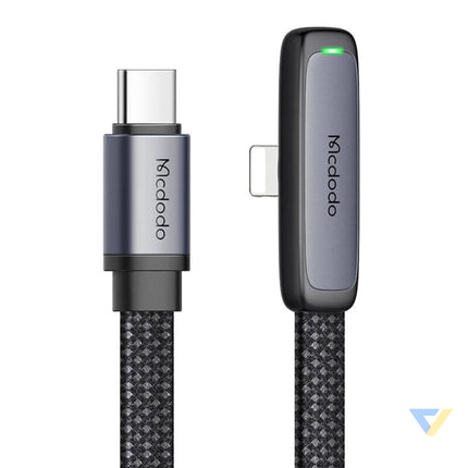 USB C to lightning angle cable Mcdodo CA 3351,1.8m (black) USB C to Lightning