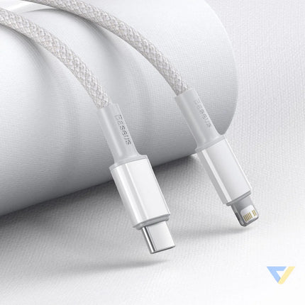 USB C to Lightning Baseus High Density Braided Cable 20W PD 2m (white) USB C to Lightning