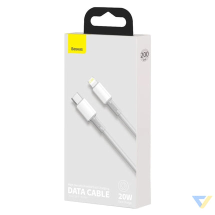 USB C to Lightning Baseus High Density Braided Cable 20W PD 2m (white) USB C to Lightning