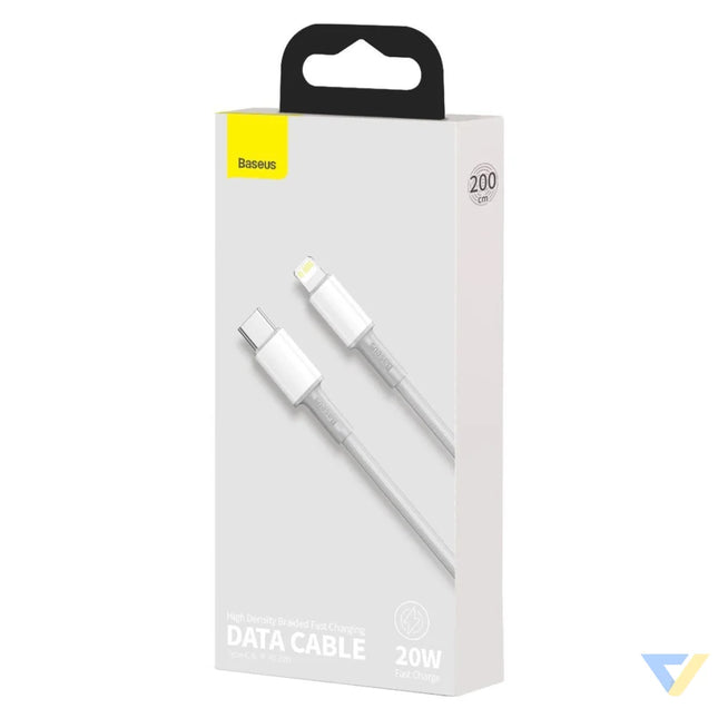 USB C to Lightning Baseus High Density Braided Cable 20W PD 2m (white) USB C to Lightning
