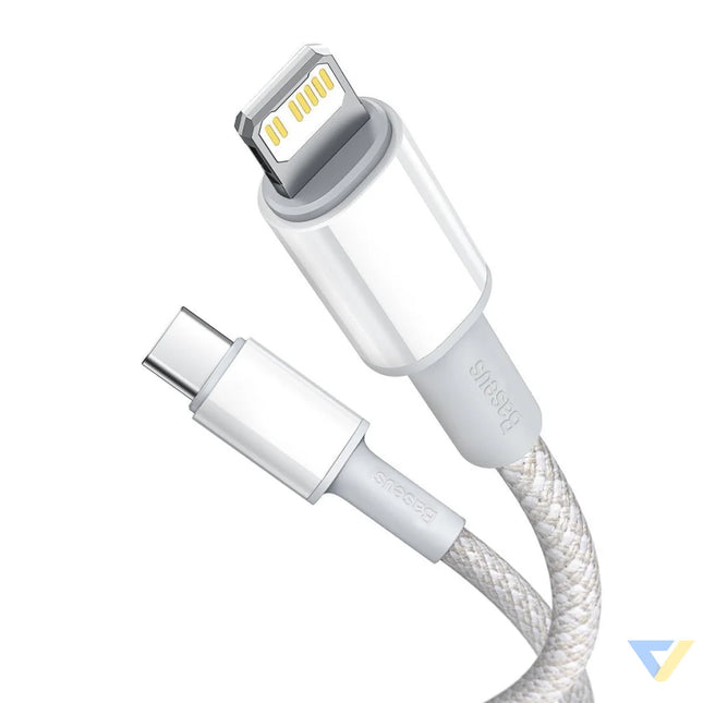 USB C to Lightning Baseus High Density Braided Cable 20W PD 2m (white) USB C to Lightning