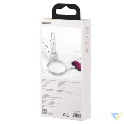 USB C to Lightning Baseus High Density Braided Cable 20W PD 2m (white) USB C to Lightning