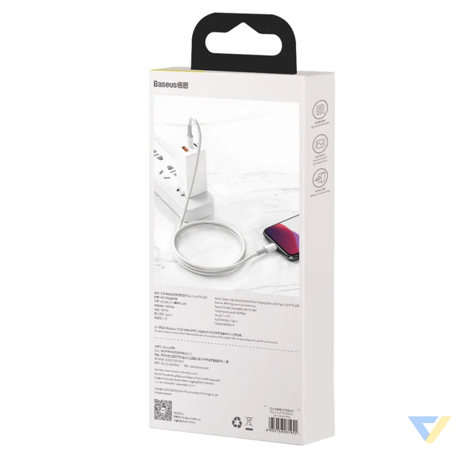 USB C to Lightning Baseus High Density Braided Cable 20W PD 2m (white) USB C to Lightning