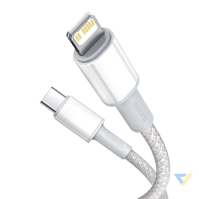 USB C to Lightning Baseus High Density Braided Cable 20W PD 2m (white) USB C to Lightning