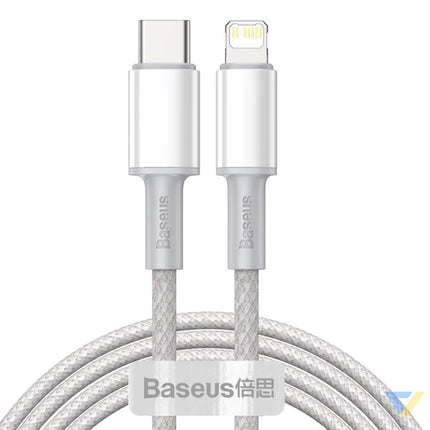 USB C to Lightning Baseus High Density Braided Cable 20W PD 2m (white) USB C to Lightning