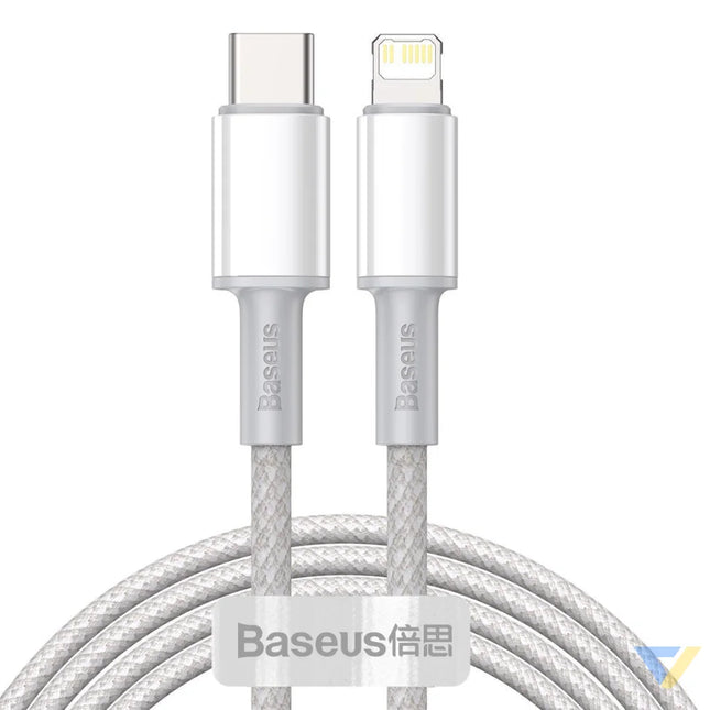 USB C to Lightning Baseus High Density Braided Cable 20W PD 2m (white) USB C to Lightning
