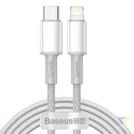 USB C to Lightning Baseus High Density Braided Cable 20W PD 2m (white) USB C to Lightning
