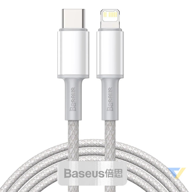 USB C to Lightning Baseus High Density Braided Cable 20W PD 2m (white) USB C to Lightning