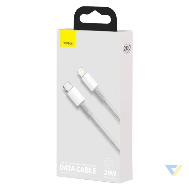 USB C to Lightning Baseus High Density Braided Cable 20W PD 2m (white) USB C to Lightning