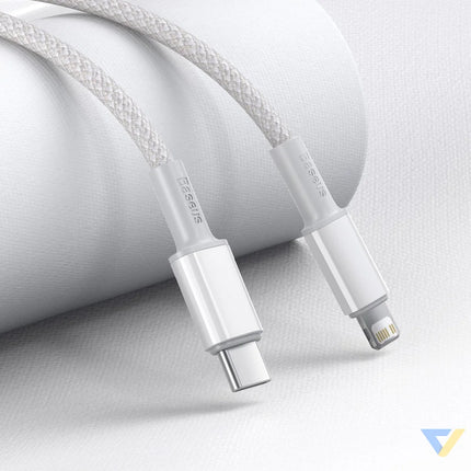USB C to Lightning Baseus High Density Braided Cable 20W PD 2m (white) USB C to Lightning