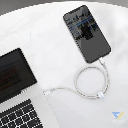 USB C to Lightning Baseus High Density Braided Cable 20W PD 2m (white) USB C to Lightning