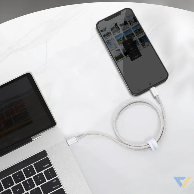 USB C to Lightning Baseus High Density Braided Cable 20W PD 2m (white) USB C to Lightning