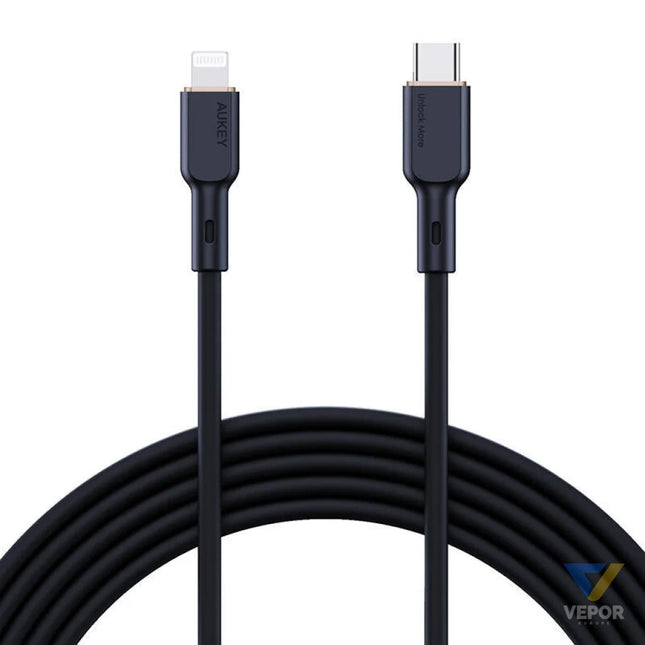 USB C to Lightning Cable Aukey CB SCL1 27W 1m (black) USB C to Lightning