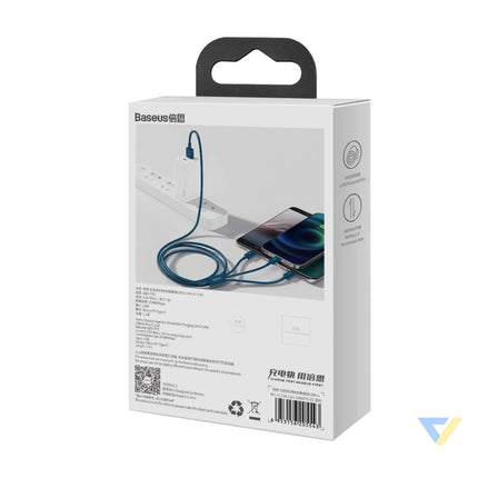 USB cable 3in1 Baseus Superior Series USB to micro USB / USB C / Lightning 3.5A 1.5m (blue) Combo Cables