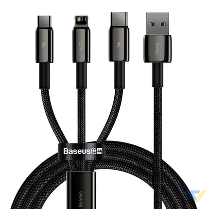 USB cable 3in1 Baseus Tungsten Gold USB to micro USB / USB C / Lightning 3.5A 1.5m (black) Combo Cables