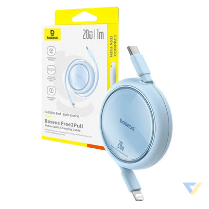 USB Cable Baseus Free2Pull USB C to iP 20W 1m (blue) USB to Lightning