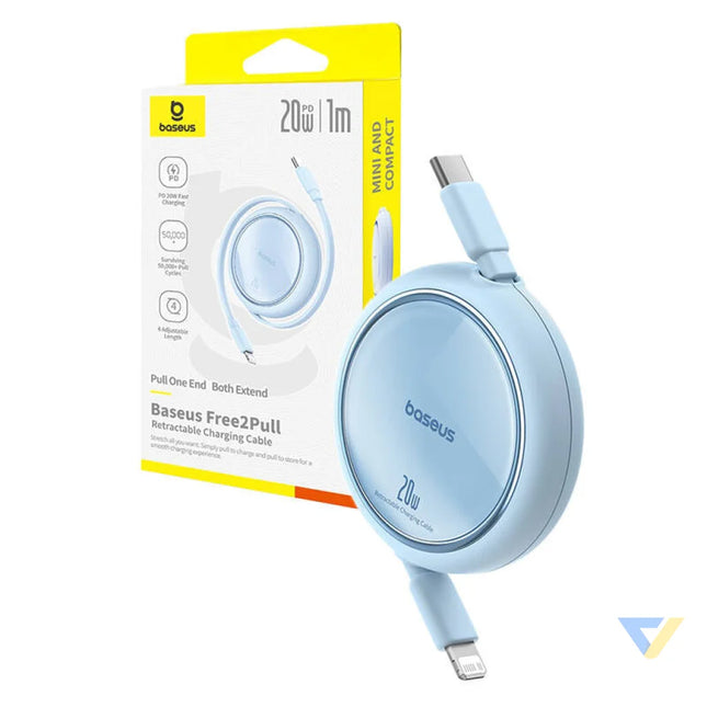 USB Cable Baseus Free2Pull USB C to iP 20W 1m (blue) USB to Lightning