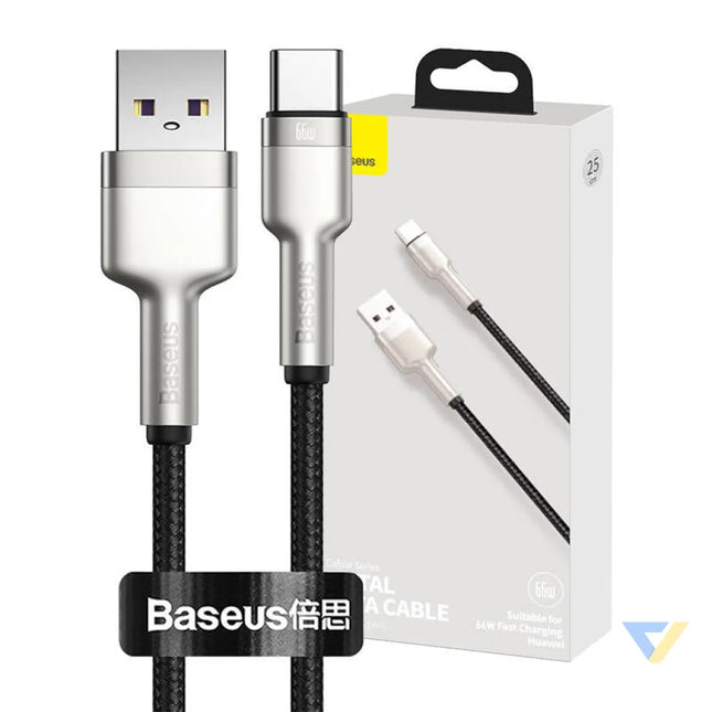 USB cable for USB C Baseus Cafule 66W 0.25m (black) USB to USB C