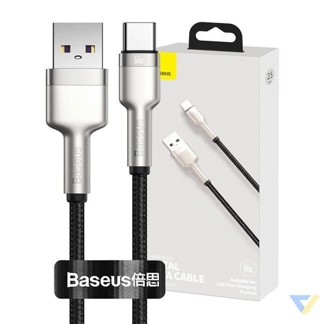 USB cable for USB C Baseus Cafule 66W 0.25m (black) USB to USB C
