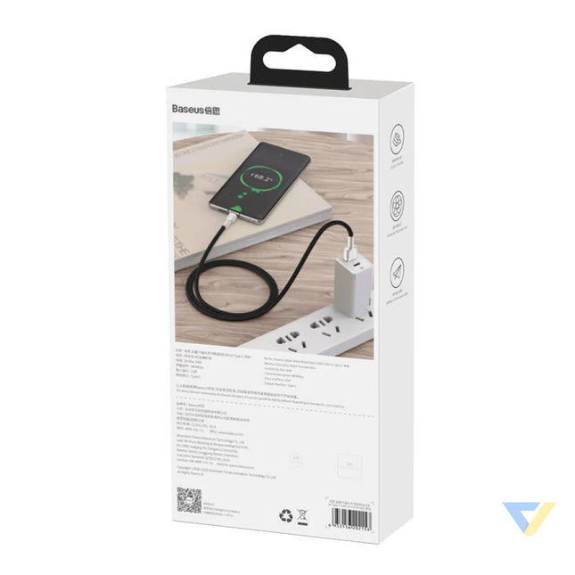 USB cable for USB C Baseus Cafule 66W 1m (black) USB to USB C
