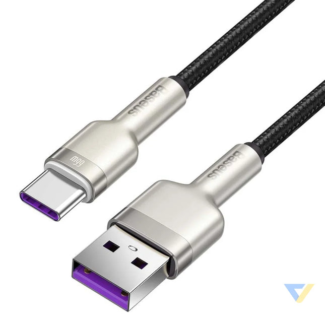 USB cable for USB C Baseus Cafule 66W 2m (black) USB to USB C